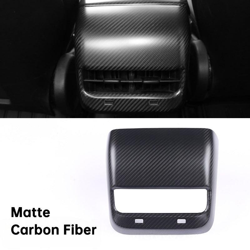 [Real Carbon Fiber] Model 3/Y Backseat Vent Overlay, Center Console Wrap Cover (2017-2023) - TESLAUNCH