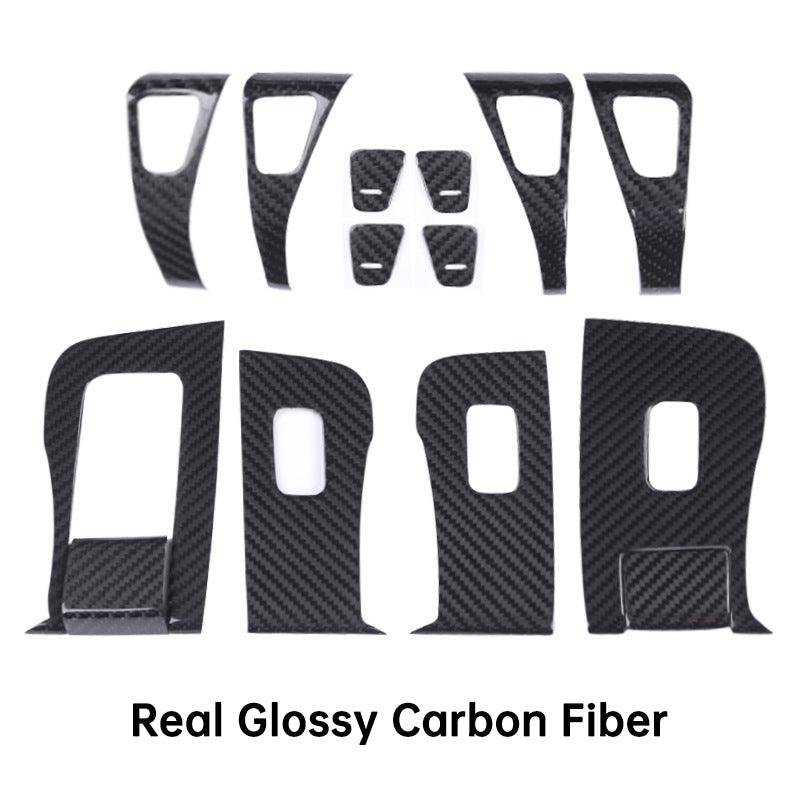 [Real Carbon Fiber] Model 3/Y Door Window Switch Cover, Door Switch Wrap Overlay (2017-2023) - TESLAUNCH
