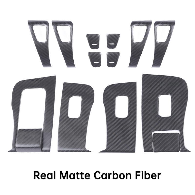 [Real Carbon Fiber] Model 3/Y Door Window Switch Cover, Door Switch Wrap Overlay (2017-2023) - TESLAUNCH
