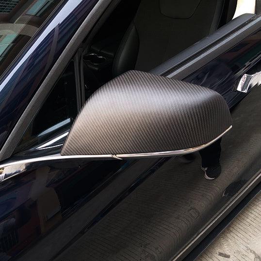 [Real Carbon Fiber] Rear View Mirror Covers For Tesla Model X (2015-2020) - TESLAUNCH