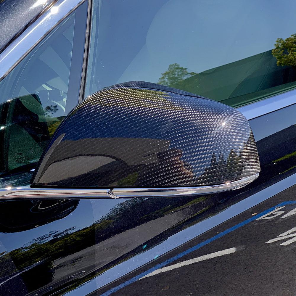 [Real Carbon Fiber] Rear View Mirror Covers For Tesla Model X (2015-2020) - TESLAUNCH