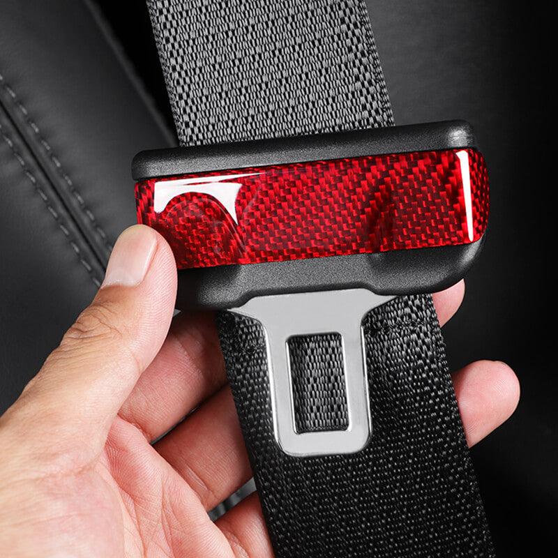 [Real Carbon Fiber] Seat Belt Fascia Cover For Model 3/Y Accessories (2017-2023) - TESLAUNCH