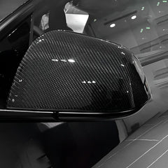 [Real Carbon Fiber] Side Mirror Cover for Tesla Model Y, Rear View Mirrors Cover Cap, OEM Style (2020-2023) - TESLAUNCH