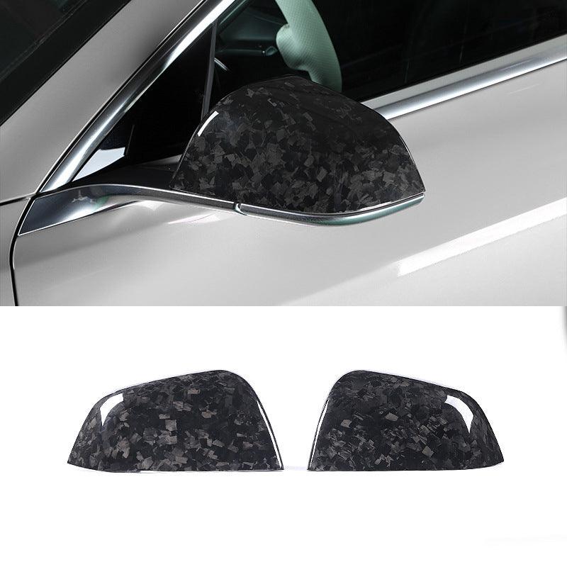 [Real Carbon Fiber] Side Mirror Cover for Tesla Model Y, Rear View Mirrors Cover Cap, OEM Style (2020-2023) - TESLAUNCH