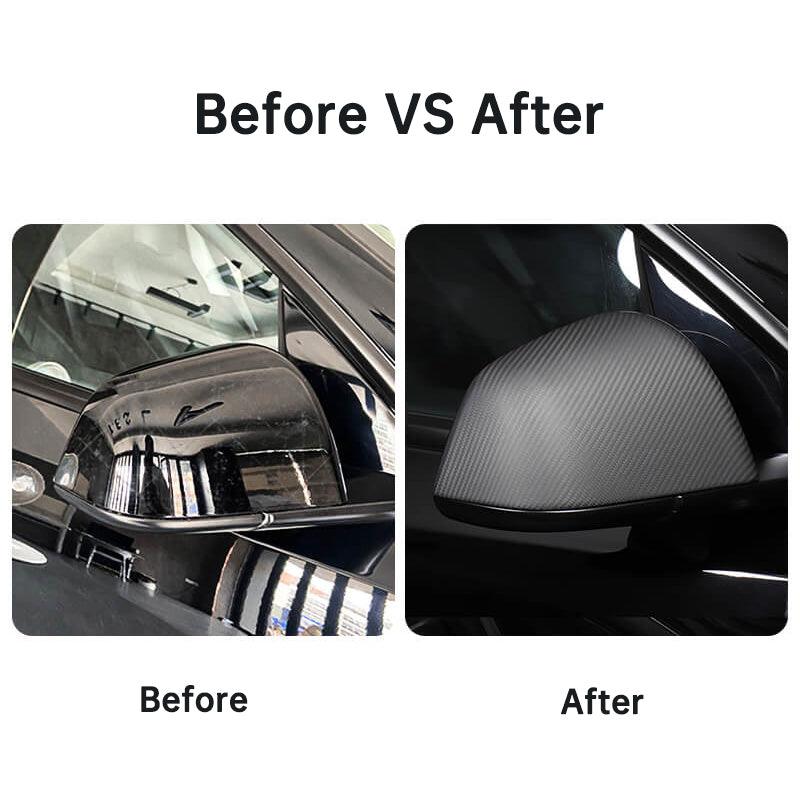 [Real Carbon Fiber] Side Mirror Cover for Tesla Model Y, Rear View Mirrors Cover Cap, OEM Style (2020-2023) - TESLAUNCH