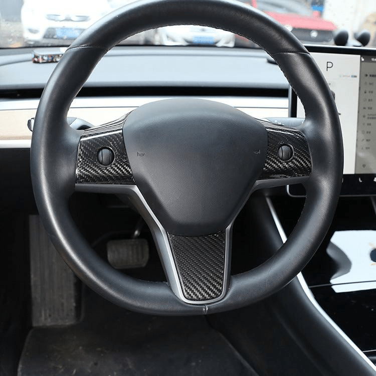 [Real Carbon Fiber] Steering Wheel Cover For Model 3/Y Accessories (2017-2023) - T-Launch