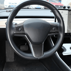 [Real Carbon Fiber] Steering Wheel Cover For Model 3/Y Accessories (2017-2023) - T-Launch
