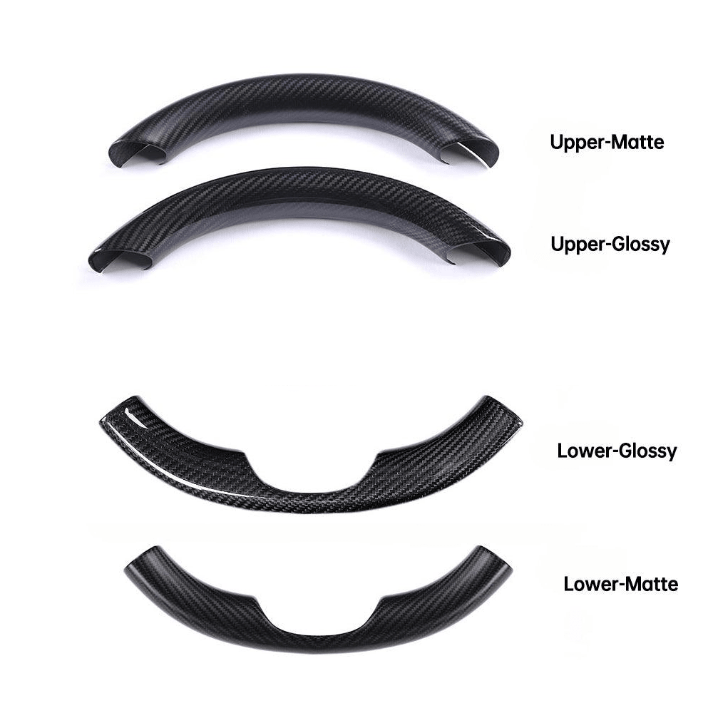 [Real Carbon Fiber] Steering Wheel Upper/Lower Cover For Tesla Model 3/Y Accessories (2017-2023) - T-Launch