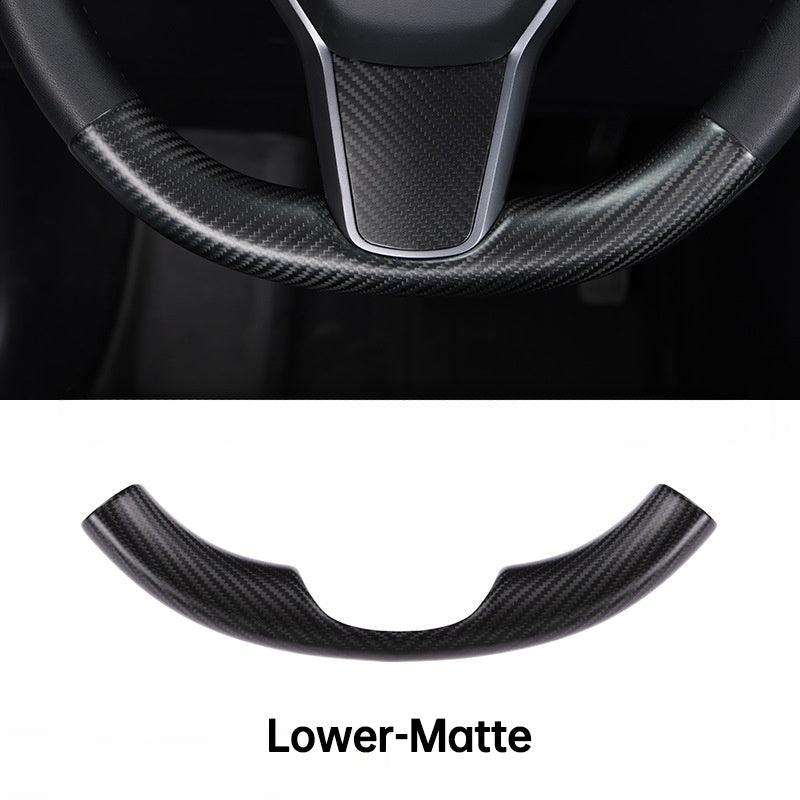 [Real Carbon Fiber] Steering Wheel Upper/Lower Cover For Tesla Model 3/Y Accessories (2017-2023) - T-Launch