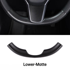 [Real Carbon Fiber] Steering Wheel Upper/Lower Cover For Tesla Model 3/Y Accessories (2017-2023) - T-Launch