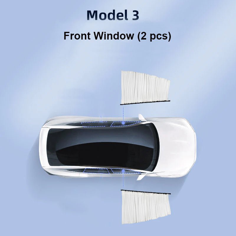 Side Window Track Slide Privacy Curtain Sunshade for Tesla Model 3/Y - T-Launch