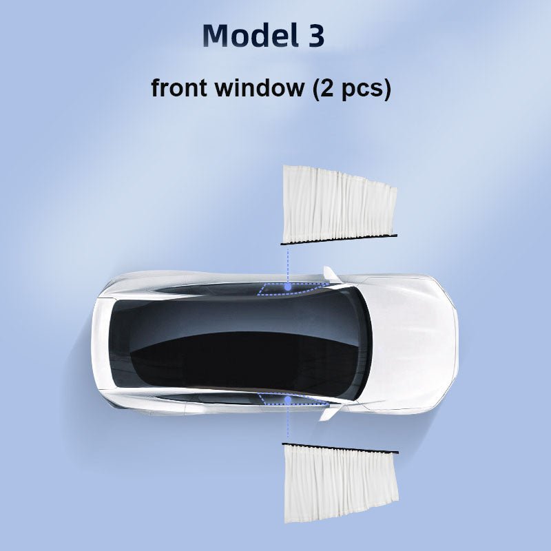 Side Window Track Slide Privacy Curtain Sunshade for Tesla Model 3/Y - T-Launch
