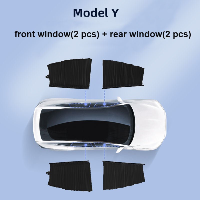 Side Window Track Slide Privacy Curtain Sunshade for Tesla Model 3/Y - T-Launch