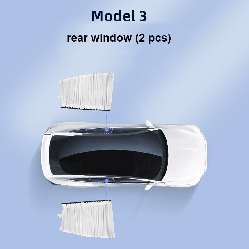 Side Window Track Slide Privacy Curtain Sunshade for Tesla Model 3/Y - T-Launch