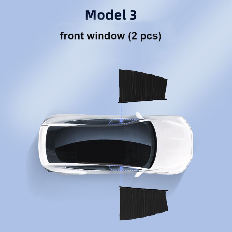 Side Window Track Slide Privacy Curtain Sunshade for Tesla Model 3/Y - T-Launch
