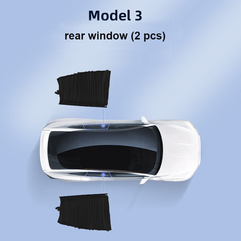 Side Window Track Slide Privacy Curtain Sunshade for Tesla Model 3/Y - T-Launch