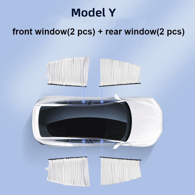 Side Window Track Slide Privacy Curtain Sunshade for Tesla Model 3/Y - T-Launch