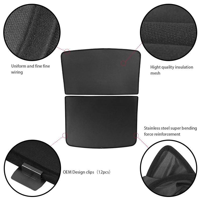 Split Glass Roof Sunshade for Tesla Model Y(2020-2024) Sun Visor Accessories Sun Blocking Heat Shade - T-Launch