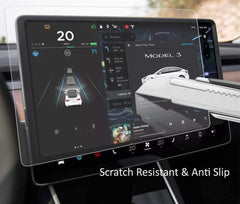 Ultra-Premium Tempered Glass Screen Protector for Model 3 and Model Y with Easy Installation Aids and High Durability - T-Launch