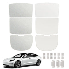 Upgrade Built-In Reflective Sunroof and Rear Windshield Sunshade For Model Y / Model 3 - Lightweight Reflective Silver Coated Sun Visor - T-Launch