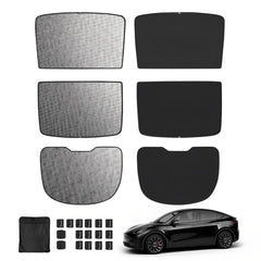 Upgrade Built-In Reflective Sunroof and Rear Windshield Sunshade For Model Y / Model 3 - Lightweight Reflective Silver Coated Sun Visor - T-Launch