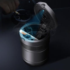 Vehicle Ashtray with Smell-proof Lid and LED Light for Tesla Model 3/Y/X/S - T-Launch