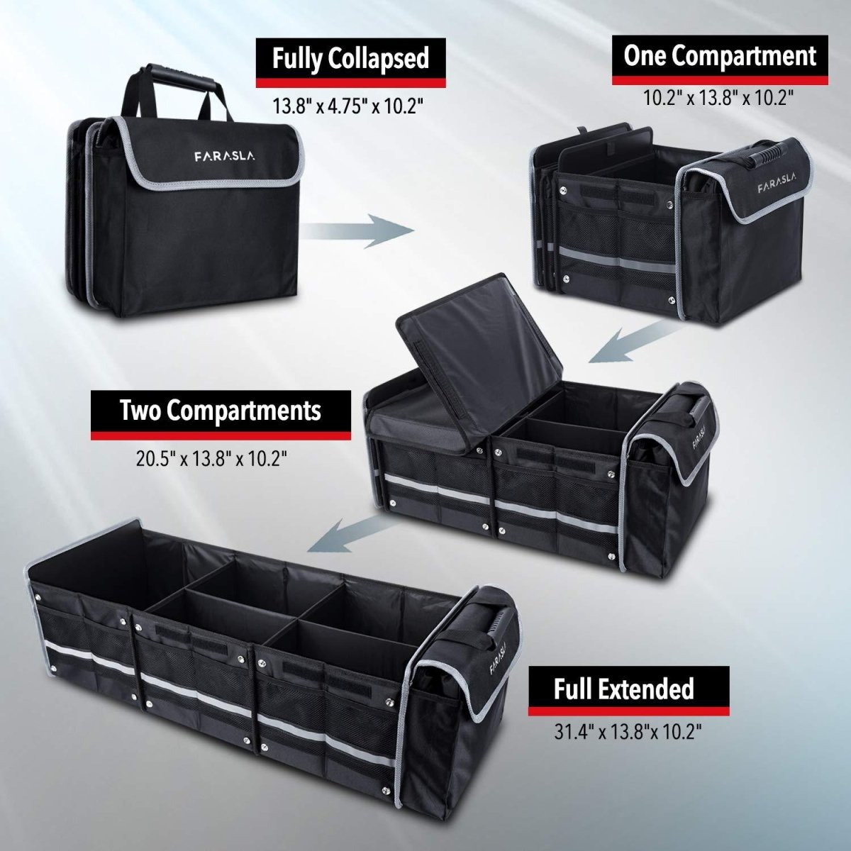 Water & Leakproof Large Collapsible Trunk Organizer For Tesla Model S/X/3/Y/Cybertruck - T-Launch