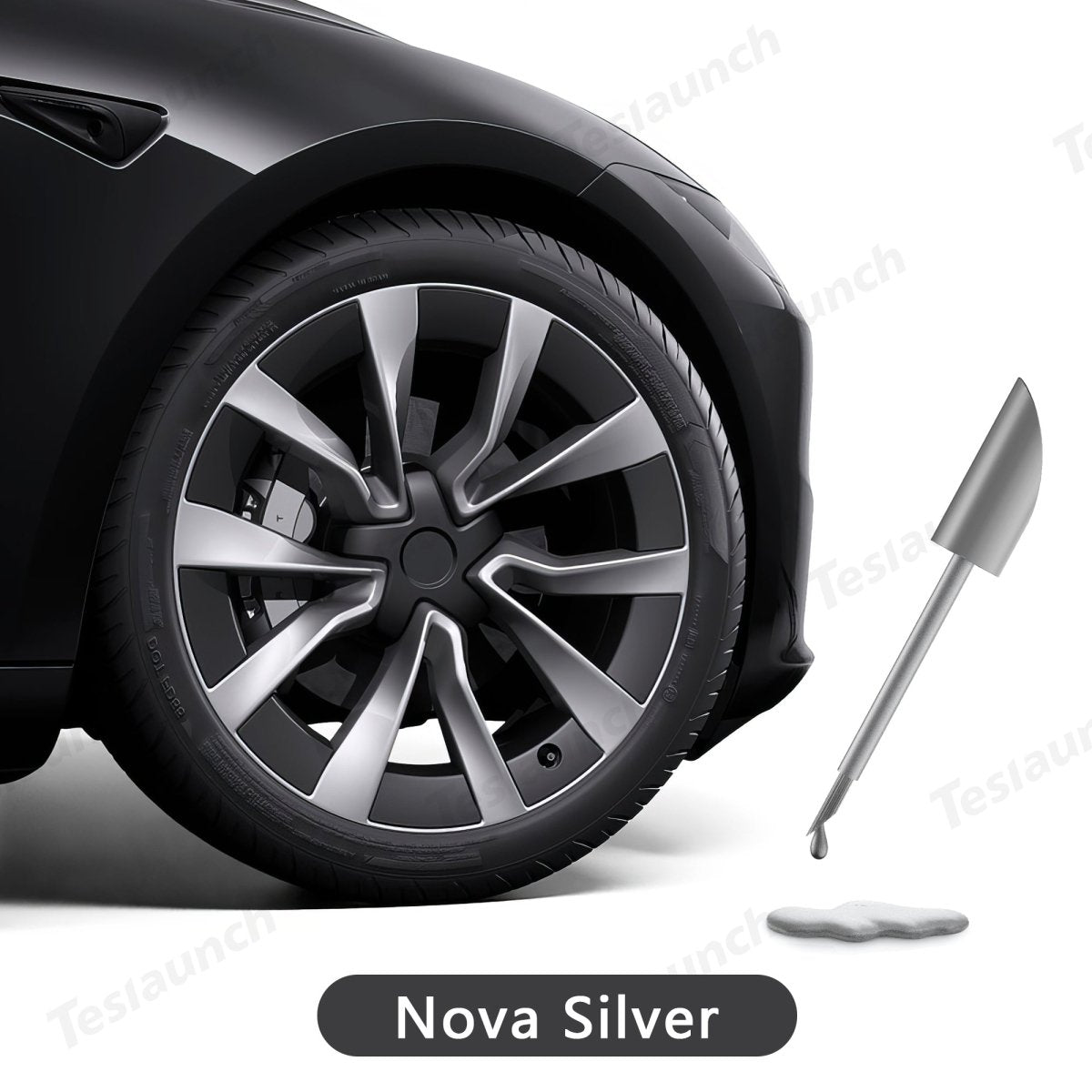 Wheel Rims Touch Up Paint for Tesla 2024+ Model 3 Highland - DIY Curb Rash Repair with Color-matched Touch Up Paint - T-Launch