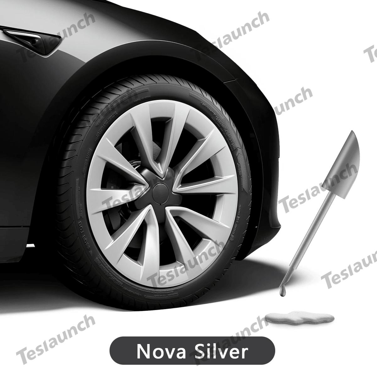 Wheel Rims Touch Up Paint Kit for Tesla Model 3/Y/S/X - DIY Curb Rash Repair with Color-matched Touch Up Paint - T-Launch