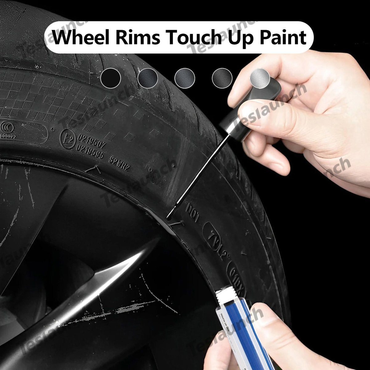 Wheel Rims Touch Up Paint Kit for Tesla Model 3/Y/S/X - DIY Curb Rash Repair with Color-matched Touch Up Paint - T-Launch