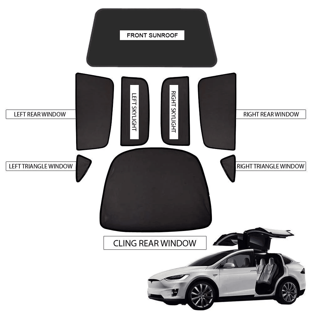 Whole Car Window & Sunroof Covercraft Dense Mesh Sunshade Kit (8 pcs) for Tesla Model X(2015-2020) Car Accessories - T-Launch